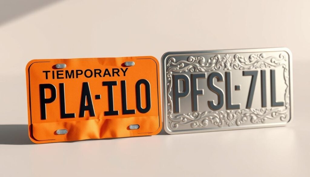 temporary vs. permanent license plates